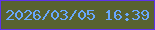 文字の大きさ：2、枠の色：5e32eb、背景の色：586230、文字の色：68a8fe 無料ブログパーツのブログ時計