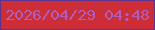 文字の大きさ：2、枠の色：5e3390、背景の色：cd2d36、文字の色：ae5ebc 無料ブログパーツのブログ時計