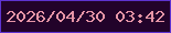 文字の大きさ：1、枠の色：5e33d0、背景の色：22032a、文字の色：e695a7 無料ブログパーツのブログ時計