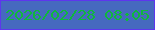 文字の大きさ：4、枠の色：5e36ed、背景の色：4669bf、文字の色：0fb83c 無料ブログパーツのブログ時計