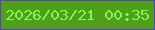 文字の大きさ：1、枠の色：5e37df、背景の色：4fa017、文字の色：7cf959 無料ブログパーツのブログ時計