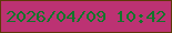 文字の大きさ：1、枠の色：5e3808、背景の色：bc3273、文字の色：10752a 無料ブログパーツのブログ時計