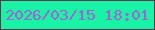 文字の大きさ：2、枠の色：5e3851、背景の色：19f3a5、文字の色：a660d4 無料ブログパーツのブログ時計