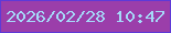 文字の大きさ：5、枠の色：5e3ad7、背景の色：9b3eaa、文字の色：a5d9f8 無料ブログパーツのブログ時計