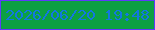 文字の大きさ：4、枠の色：5e3afb、背景の色：0ca043、文字の色：1277e1 無料ブログパーツのブログ時計