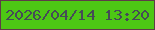 文字の大きさ：1、枠の色：5e3c47、背景の色：4dc714、文字の色：454b57 無料ブログパーツのブログ時計