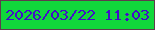 文字の大きさ：5、枠の色：5e3d4c、背景の色：11d83b、文字の色：420ec8 無料ブログパーツのブログ時計