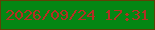 文字の大きさ：1、枠の色：5e4105、背景の色：048613、文字の色：b42f23 無料ブログパーツのブログ時計