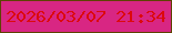 文字の大きさ：2、枠の色：5e4202、背景の色：d82683、文字の色：dc090d 無料ブログパーツのブログ時計