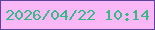 文字の大きさ：5、枠の色：5e439c、背景の色：f9b7f5、文字の色：34ba84 無料ブログパーツのブログ時計