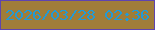 文字の大きさ：4、枠の色：5e44af、背景の色：a07d39、文字の色：229ad6 無料ブログパーツのブログ時計