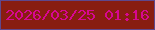 文字の大きさ：5、枠の色：5e488d、背景の色：881d11、文字の色：d70792 無料ブログパーツのブログ時計