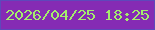 文字の大きさ：3、枠の色：5e48bb、背景の色：852bb4、文字の色：a4ed6d 無料ブログパーツのブログ時計