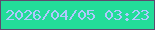 文字の大きさ：3、枠の色：5e496e、背景の色：23dc99、文字の色：afc8ff 無料ブログパーツのブログ時計