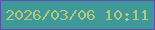 文字の大きさ：3、枠の色：5e4cb1、背景の色：409999、文字の色：b2c97b 無料ブログパーツのブログ時計