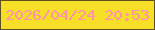 文字の大きさ：1、枠の色：5e5220、背景の色：f7df28、文字の色：fc92ae 無料ブログパーツのブログ時計