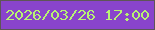 文字の大きさ：2、枠の色：5e5557、背景の色：8944cc、文字の色：b7f373 無料ブログパーツのブログ時計