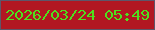 文字の大きさ：1、枠の色：5e566a、背景の色：b21722、文字の色：4ee11d 無料ブログパーツのブログ時計