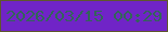 文字の大きさ：1、枠の色：5e572c、背景の色：7024c7、文字の色：326559 無料ブログパーツのブログ時計