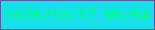文字の大きさ：5、枠の色：5e58a1、背景の色：17e0ed、文字の色：00ff76 無料ブログパーツのブログ時計