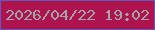 文字の大きさ：2、枠の色：5e5abf、背景の色：ae134e、文字の色：9fa6ad 無料ブログパーツのブログ時計