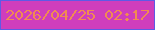 文字の大きさ：5、枠の色：5e5ae5、背景の色：cf3ebc、文字の色：f18b51 無料ブログパーツのブログ時計