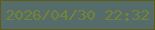 文字の大きさ：5、枠の色：5e5c13、背景の色：556c6b、文字の色：738434 無料ブログパーツのブログ時計