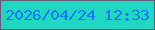 文字の大きさ：5、枠の色：5e5c77、背景の色：20d7c2、文字の色：0b79f3 無料ブログパーツのブログ時計