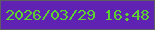 文字の大きさ：1、枠の色：5e5d61、背景の色：6022b2、文字の色：5cd131 無料ブログパーツのブログ時計