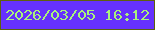 文字の大きさ：2、枠の色：5e600c、背景の色：6631fd、文字の色：a9f37c 無料ブログパーツのブログ時計