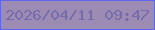文字の大きさ：4、枠の色：5e65ef、背景の色：9c8bb3、文字の色：786bab 無料ブログパーツのブログ時計