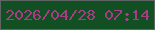 文字の大きさ：3、枠の色：5e6665、背景の色：125024、文字の色：a83c86 無料ブログパーツのブログ時計