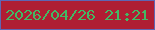 文字の大きさ：1、枠の色：5e66b3、背景の色：af1e33、文字の色：42b964 無料ブログパーツのブログ時計