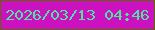 文字の大きさ：5、枠の色：5e6801、背景の色：cc11c0、文字の色：50e49c 無料ブログパーツのブログ時計