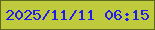 文字の大きさ：1、枠の色：5e681b、背景の色：bfcb3c、文字の色：1e1cf0 無料ブログパーツのブログ時計