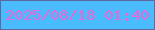文字の大きさ：4、枠の色：5e68a1、背景の色：4abbfb、文字の色：e868da 無料ブログパーツのブログ時計