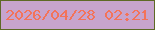 文字の大きさ：2、枠の色：5e6926、背景の色：c7a4cd、文字の色：f3735a 無料ブログパーツのブログ時計