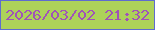 文字の大きさ：2、枠の色：5e6ccf、背景の色：add259、文字の色：a053b8 無料ブログパーツのブログ時計