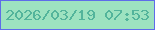 文字の大きさ：4、枠の色：5e6ce9、背景の色：9de2c0、文字の色：53b49b 無料ブログパーツのブログ時計