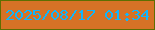 文字の大きさ：4、枠の色：5e6e01、背景の色：d67226、文字の色：0eb6fe 無料ブログパーツのブログ時計