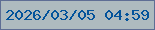文字の大きさ：3、枠の色：5e6e94、背景の色：aebbbf、文字の色：02539b 無料ブログパーツのブログ時計