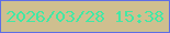 文字の大きさ：2、枠の色：5e6ee6、背景の色：cfbf8f、文字の色：41e8a5 無料ブログパーツのブログ時計