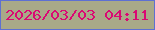 文字の大きさ：2、枠の色：5e70d2、背景の色：a9a988、文字の色：da0973 無料ブログパーツのブログ時計
