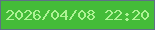 文字の大きさ：1、枠の色：5e7186、背景の色：44bc38、文字の色：adf394 無料ブログパーツのブログ時計