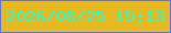 文字の大きさ：5、枠の色：5e71e7、背景の色：e7b921、文字の色：2bfbd3 無料ブログパーツのブログ時計
