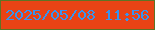 文字の大きさ：1、枠の色：5e7325、背景の色：e94315、文字の色：3694f0 無料ブログパーツのブログ時計