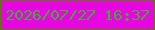 文字の大きさ：3、枠の色：5e780b、背景の色：e705e1、文字の色：42af2c 無料ブログパーツのブログ時計