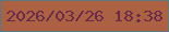 文字の大きさ：5、枠の色：5e7882、背景の色：ad6143、文字の色：6a2b4a 無料ブログパーツのブログ時計