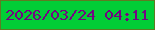 文字の大きさ：4、枠の色：5e7b22、背景の色：02cd36、文字の色：740382 無料ブログパーツのブログ時計