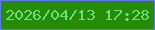 文字の大きさ：1、枠の色：5e7ce7、背景の色：268c06、文字の色：6adf7e 無料ブログパーツのブログ時計